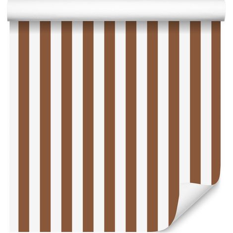 Gestreifte Tapete in Orange, Weiß und Beige für Wohn- und Schlafzimmer, 50 x 1000 cm (1/5)