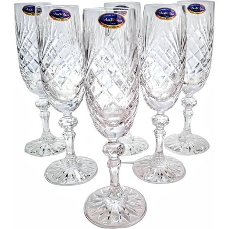 Copas de champán de cristal de 170 ml con diseño de piña. (1/3)