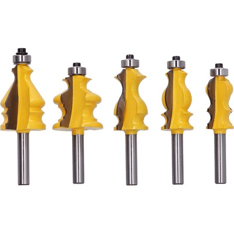 5Pcs/Set Router Bit Tenon Wood Milling Slot Cutter with 8mm Shank for Woodworking (1/5)