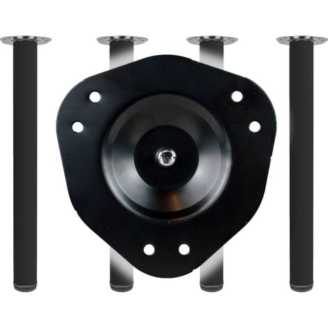 BMB 4x Tischbein R, Ø60x710 mm, Schwarz