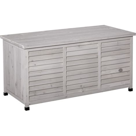 Gartenbox aus Holz Hellgrau 127 x 56 x 60 cm (1/5)