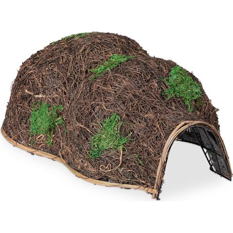 Casetta per ricci rifugio invernale giardino 60 x 40 x 30 cm isolamento ottimale in paglia beige 130011875