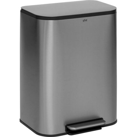 Pattumiera in acciaio inox, finitura opaca 50l - 5five (1/5)