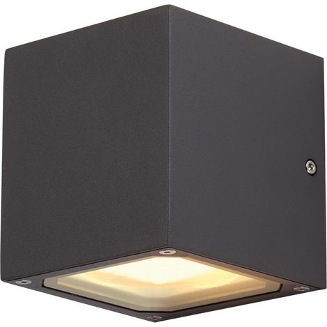 SLV Sitra Cube 232535 Außenwandleuchte Energiesparlampe, LED GX53 18 W Anthrazit (1/5)
