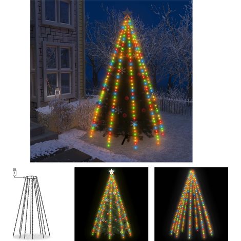 The Living Store Weihnachtsbaum-Lichternetz mit 400 LEDs Mehrfarbig 400 cm