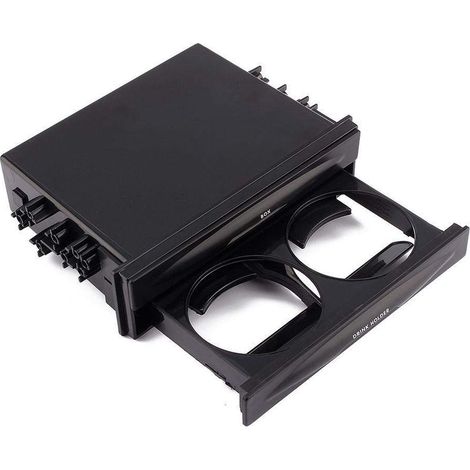 Portabicchieri per auto, portabicchieri tascabile per autoradio doppio DIN, contenitore a cassetto, vassoio organizer per bottiglie di caffè (1/5)