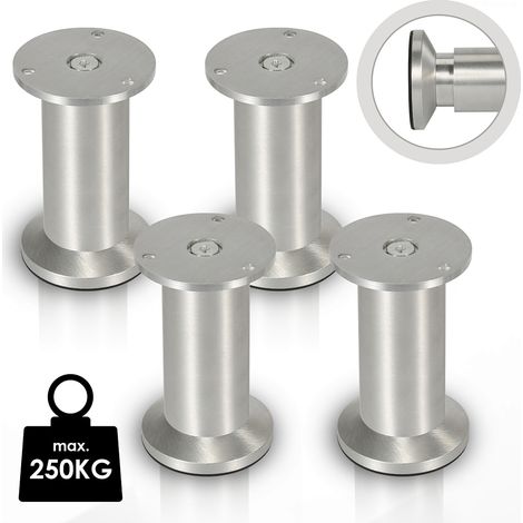 4x Möbelfuß Möbelfüsse Aluminium Fuss Durchmesser 40 mm Höhe 150mm Schwarz Höhenverstellbar (1/4)