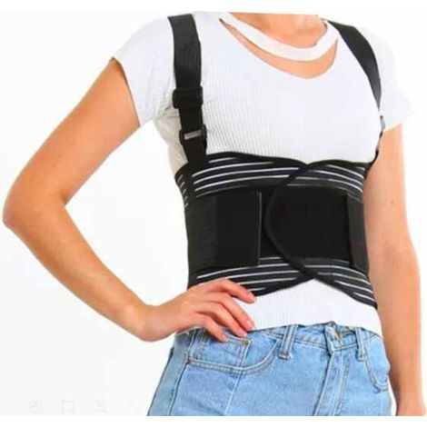 Ceinture de sport, conception respirante, ceinture ajustable, offre un soutien lombaire pendant l'exercice, en polyester, noire. (1/5)