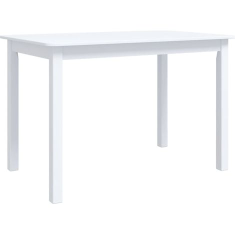 Maison Exclusive - Esstisch Weiß 114x71x75 cm Massivholz Gummibau