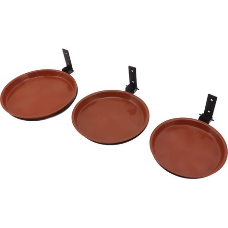 Mangiatoia per alberi – vaschetta per uccelli – anello in metallo – 3 vasi + 3 supporti – giardino e patio