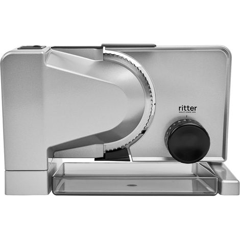 ritter Serano 7 Duo Plus affettatrice elettrica con Motore in Corrente Continua, Made in Germany, 65 W, Metallo, Argento Metallico (1/5)