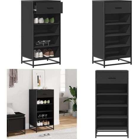 vidaXL Schuhregal Schwarz 48x38x97,5 cm Holzwerkstoff (1/5)