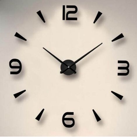 Orologio da parete 3D moderno autoadesivo Vangold, di grandi dimensioni, da assemblare fai-da-te, ideale per la casa o l'ufficio. (1/4)