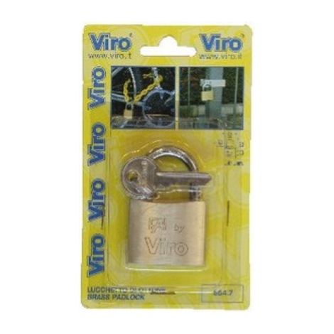 Cadenas Viro art 551.7 rectangulaire 20 mm avec arceau court en acier trempA et corps en laiton