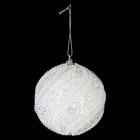 Kugel mit Glitzerperlen D.8cm Polystyrol sortiert -
