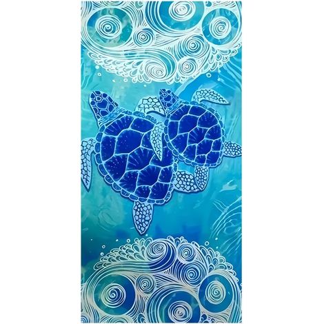 Mikrofasertuch für den Strand 80x160 cm – Leicht und weich, mit Schildkrötenmotiv.
