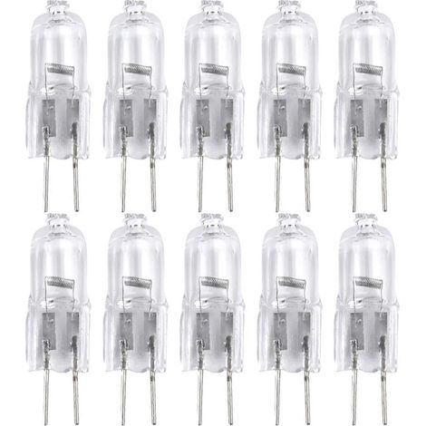 G4 Halogenlampe, 10 Stück, 12 V, 5 W, 10 W, 20 W, 30 W, 50 W, Glaslampe, 2-polig, kompatibel mit verschiedenen Fassungen
