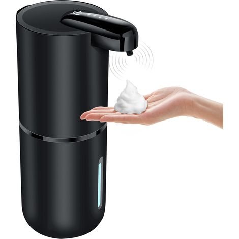 Distributeur Savon Automatique, Distributeur de Savon Mural avec Capteur de Mouvement Infrarouge, USB C Rechargeable, Étanche IPX5, Idéal pour Maison, Bureau, Hôpital, Hôtel (1/5)