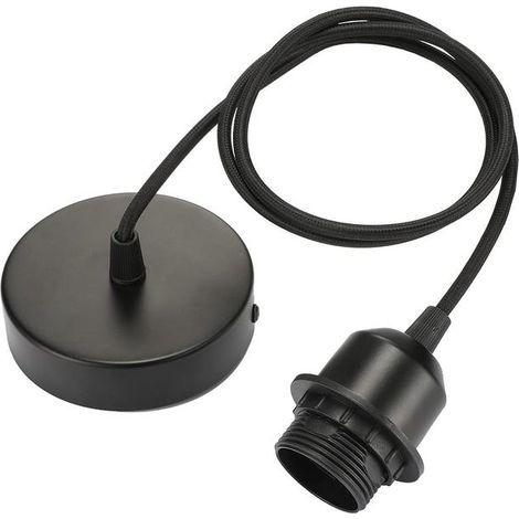 Lámpara colgante de cable negro, 100 cm, sin casquillo E27, 1 unidad. Estilo retro creativo. (1/5)