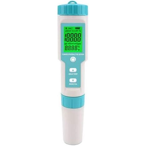 Schwimmbad-Salzgehaltstester, Salzwasser-pH- und Salzgehalt-Tester, 7-in-1-Digitaltester, Schwimmbad-pH- und Salzgehaltstester