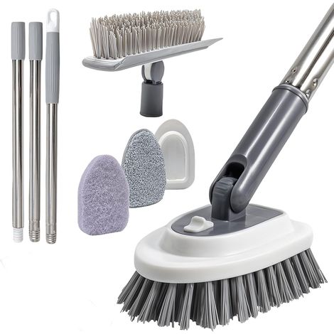 3 in 1 Brosse de Nettoyage Salle de Bain, Brosse de Nettoyage de Douche, 7 Différentes Brush pour Salle de Bain, pour Salle de Bain, Baignoire, Mur, Sol, Cuisine, Plinthe (1/5)