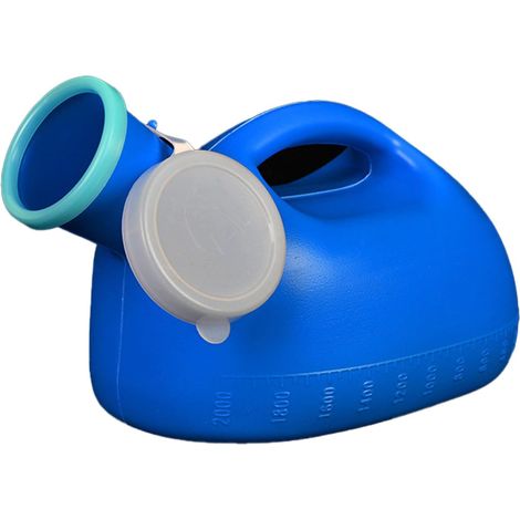 2000 ml Urinal für Männer – Blauer Kunststoff – Auslaufsicher mit Deckel – Für Senioren – 22 x 14 cm (1/5)
