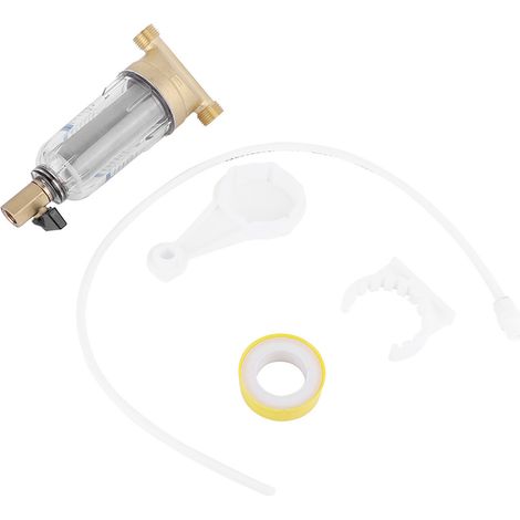 Filtre à eau avant purificateur préfiltre en cuivre avec lavage à contre-courant élimine rouille sédiments (filetage mâle 1/2 pouce) (1/5)