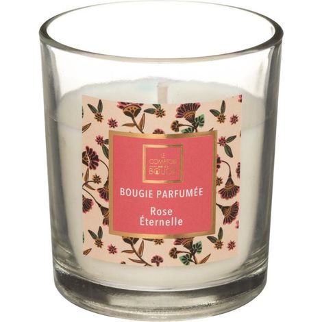 Bougie Parfumée en Verre "Neda" 8cm Rose Éternelle (1/2)