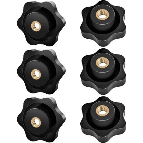 Vis À Ailettes M10 - Poignée En Étoile En Plastique - Pour Machines Industrielles Meubles Et Appareils De Fitness - Lot De 6 (1/5)