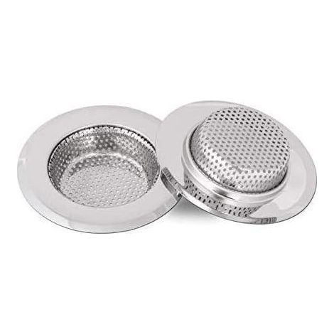 Filtre évier Cuisine, Filtre à évier en acier inoxydable, Grille pour evier cuisine, 18 mm de profondeur, 2 pièces 2,75 Pouces/7cm (Petit) (1/5)