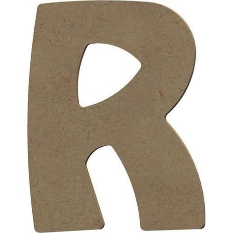 Lettre majuscule R en bois MDF à décorer - 8 cm (1/3)