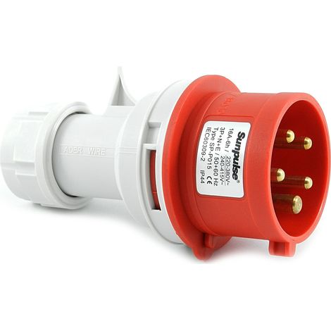 91292 CEE Starkstrom Kupplung Stecker 16A 230V - 400V 5-polig Männlich IP44 (1/4)