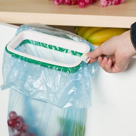 Armoire de cuisine suspendue Porte Trash Rack style de rangement Sacs poubelle vert (1/4)