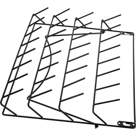Séchoir à Tubes de Laboratoire Mural Noir en Fer pour Verrerie Panneau Perforé, Pinces Amovibles et Chevilles Détachables, Outils Inclus, Installation Simple (1/5)