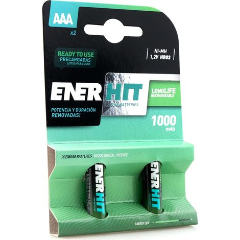 Pila enerhit recargable hr03 1000mah blíster 2uds