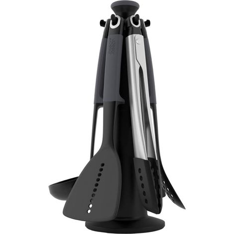 Set di 6 Utensili da Cucina Joseph Joseph Elevate Grigio con Supporto Rotante (1/5)