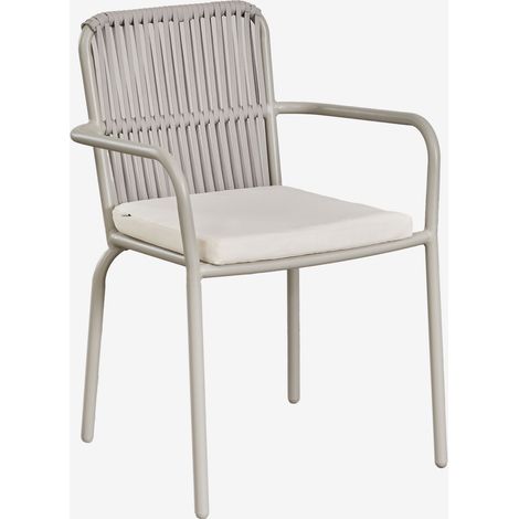 SKLUM 4er-Pack stapelbare Alberta-Gartenstühle aus Aluminium mit Armlehnen Smoky Grün