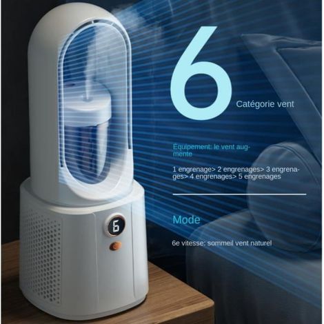 Climatiseur Mobile--Vent à 6 vitesses avec pulvérisation,LED d'ambiance multicolore,réservoir eau de grande capacité de 150ml (1/4)