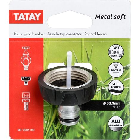 Set di 2 connettori universali filettati in alluminio da 1 pollice per tubo da giardino esterno (1/2)