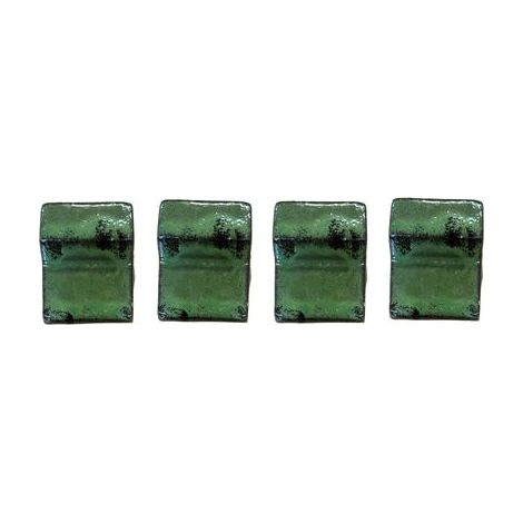 Lot de 4 pieds de pot 6cm vert profond fait à la main en terre cuite émaillée (1/2)