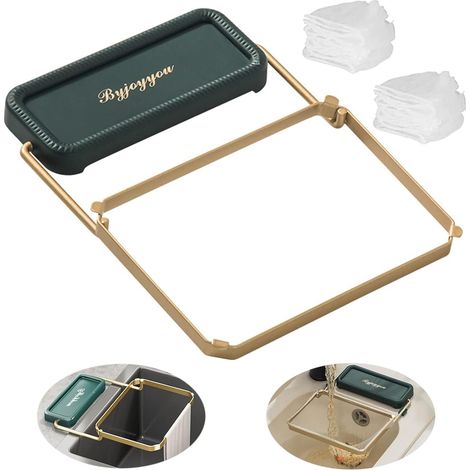 Porte-Filtre pour Passoire d'Évier Filtre Évier de Cuisine avec 100 Sacs de Maille Pliable Évier Panier de Crépine Filtres à Tamis Portable Passoire Evier Porte pour Légumes Déchets Restes Gadget (1/5)