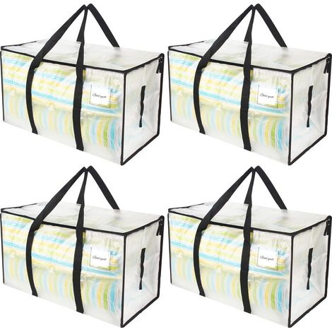 Großer 90-Liter-Kleidersack, wasserdicht, strapazierfähig und extra groß, mit Tragegriff zum Aufbewahren und Organisieren von Kleidung (1/4)