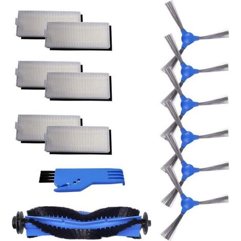 Kit d'accessoires pour aspirateur Eufy RoboVac 11S RoboVac 30 RoboVac 30C RoboVac 15C RoboVac Lot de 1 Brosse Principale, 6 brosses latérales, 6 filtres Hepa avec Un Outil de Nettoyage Gratuit