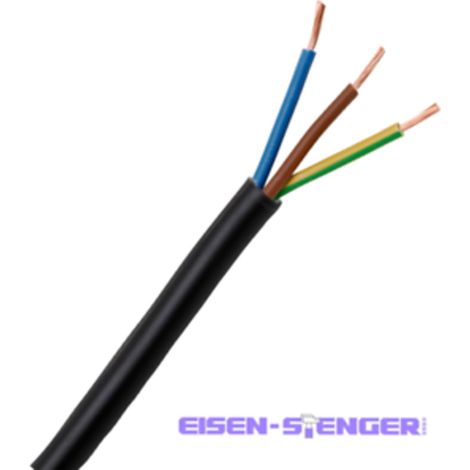 Kopp - Leichte Schlauchleitung H03VV-F 3Gx0,75mm², 3-adrig, 25m Ring, schwarz - 152325008