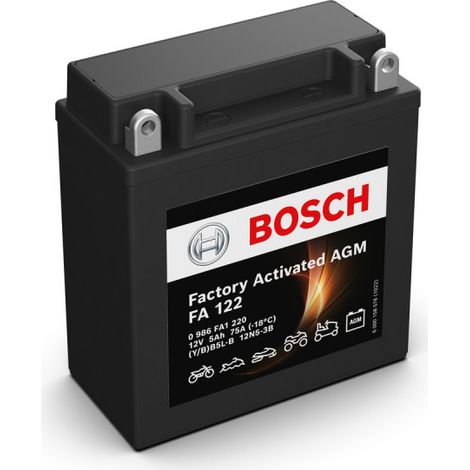 Batterie moto Bosch FA122 YB5L-B 12N5-3B 12V 5AH 75A (1/5)