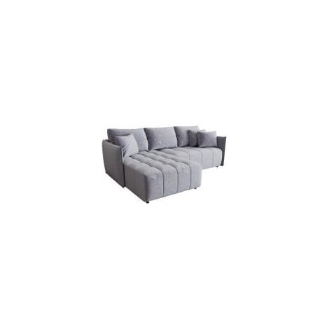 Canapé d’angle velours convertible avec rangement ELIO angle gauche-Gris bleuté-angle gauche (1/4)
