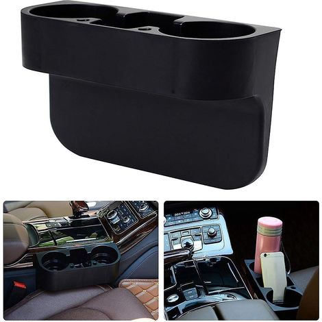 1pcs (noir) Voiture Porte-gobelets, 3 En 1 Sige De Voiture Gap Organisateur Bote De Rangement, Bouteille D'eau Double Tasse Titulaire De Support D (1/5)