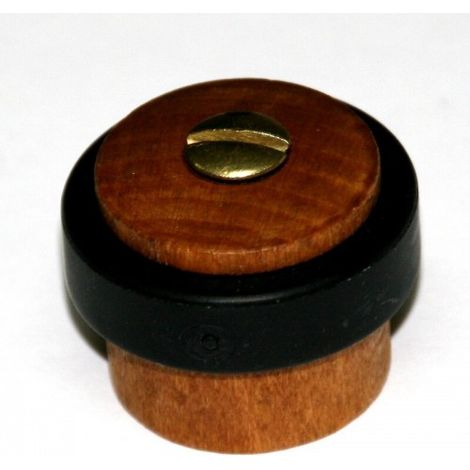 Butoir de sol parquet hêtre verni Ø 35 mm hauteur 27 mm bourrelet noir avec vis - CIVIC INDUSTRIE
