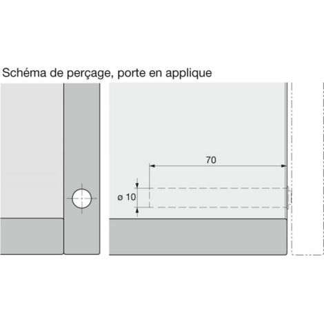 Piston push to open a percer long anthracite - HETTICH FRANCE SCS