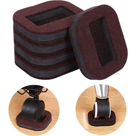 Lot de 15 patins en feutre, patins en feutre pour planchers de bois franc, patins en feutre pour meubles pour planchers de bois franc pour éviter les rayures. (1/4)